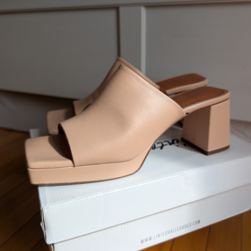 L'INTERVALLE Nude Block Heel Mules (NWT)